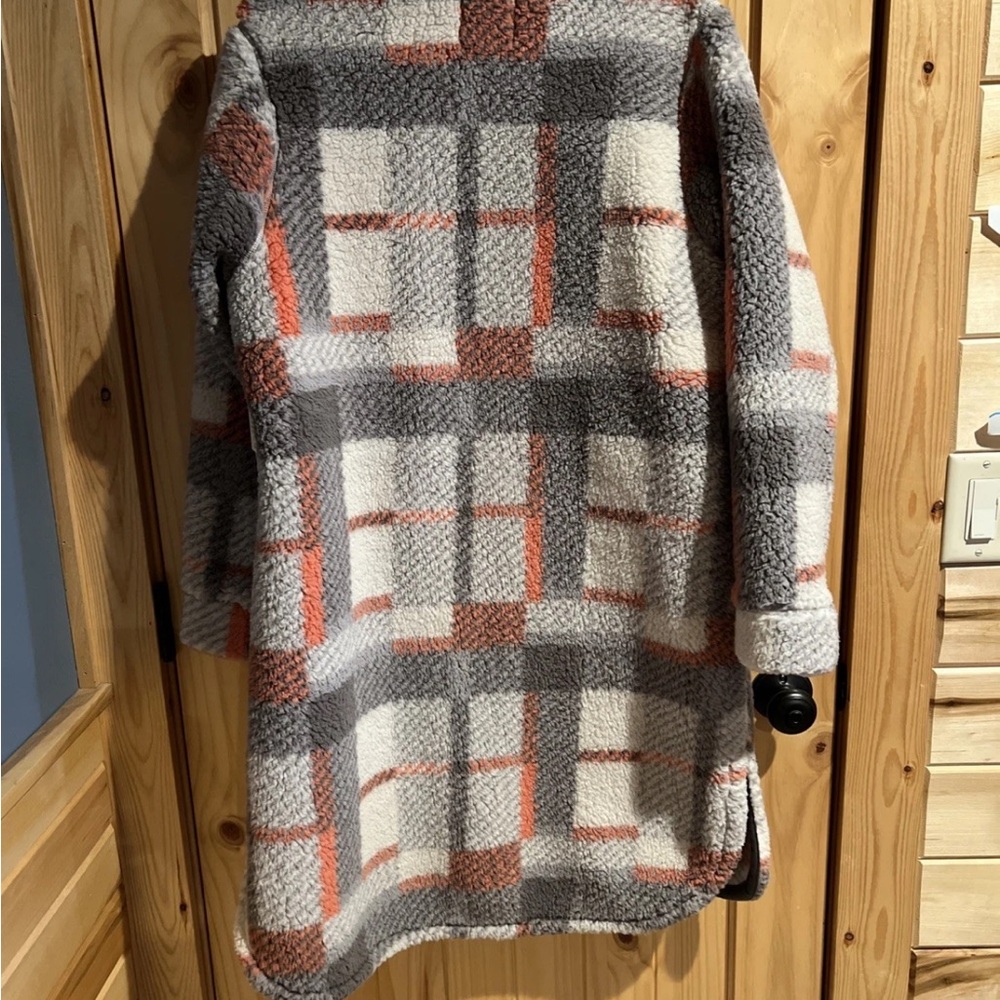 Source Unknown Gray and Orange Teddy Jacket NWT - image 4